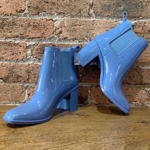 *Brand New* Light Blue Patent Leather Jeffery Campbell Rain Boots- Size 10